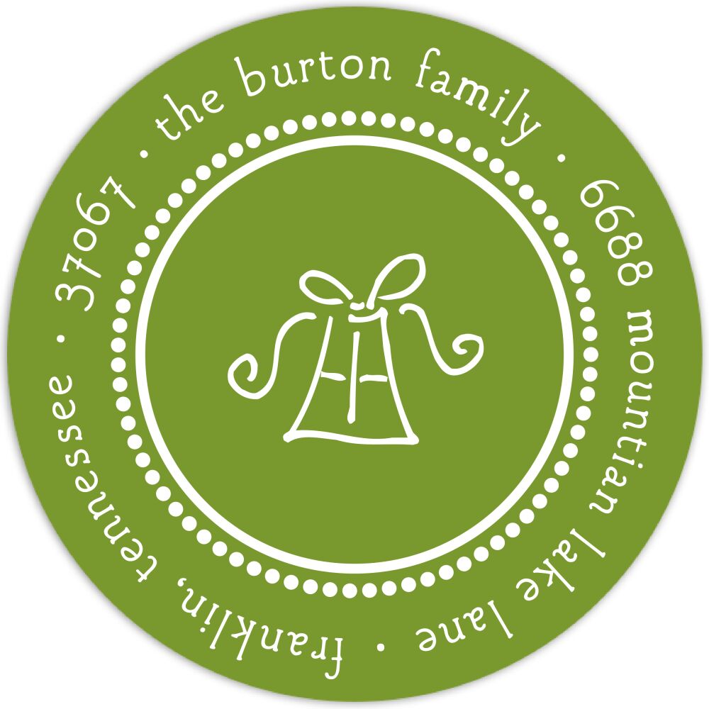 Beaded Border Green Return Address Label