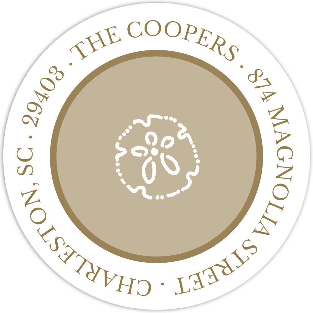 Simple Light Gold & Gold Return Address Label