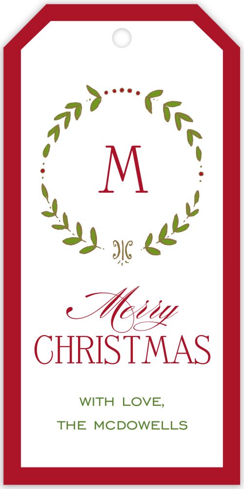 Classic Wreath Hanging Gift Tag