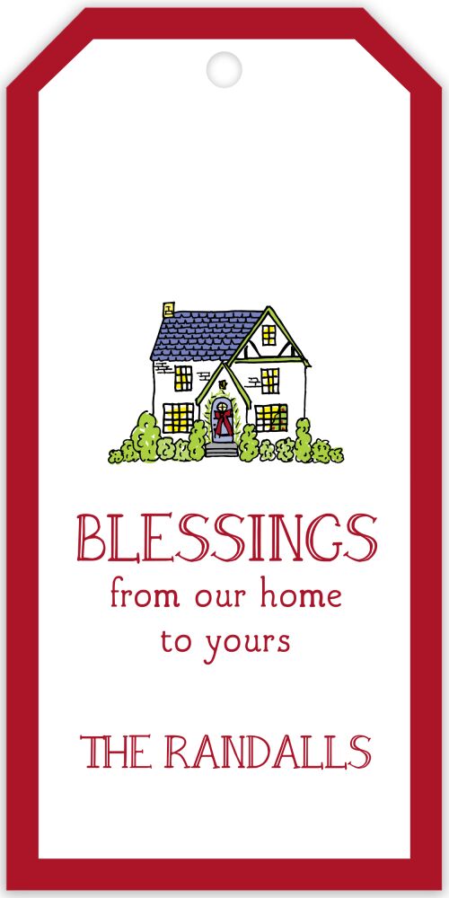 Solid Border Red Hanging Gift Tag