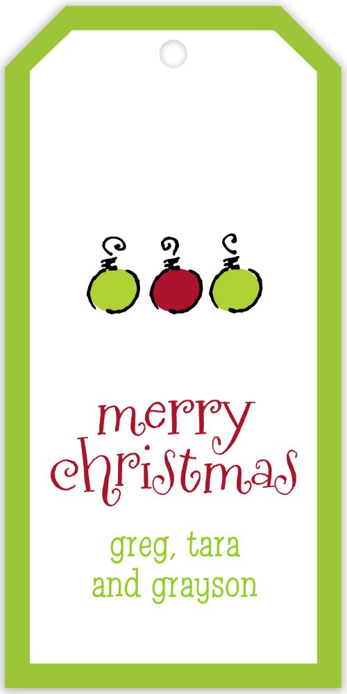 Solid Border Lime Green Hanging Gift Tag