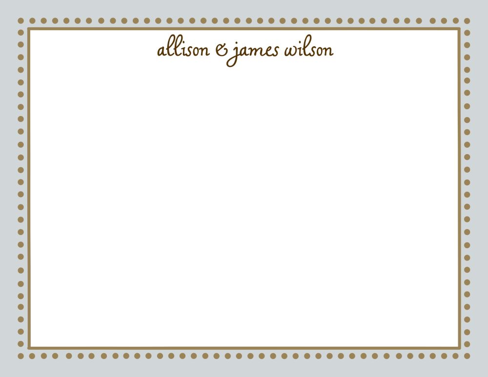 Antique Bead Border Gold & Silver Flat Note
