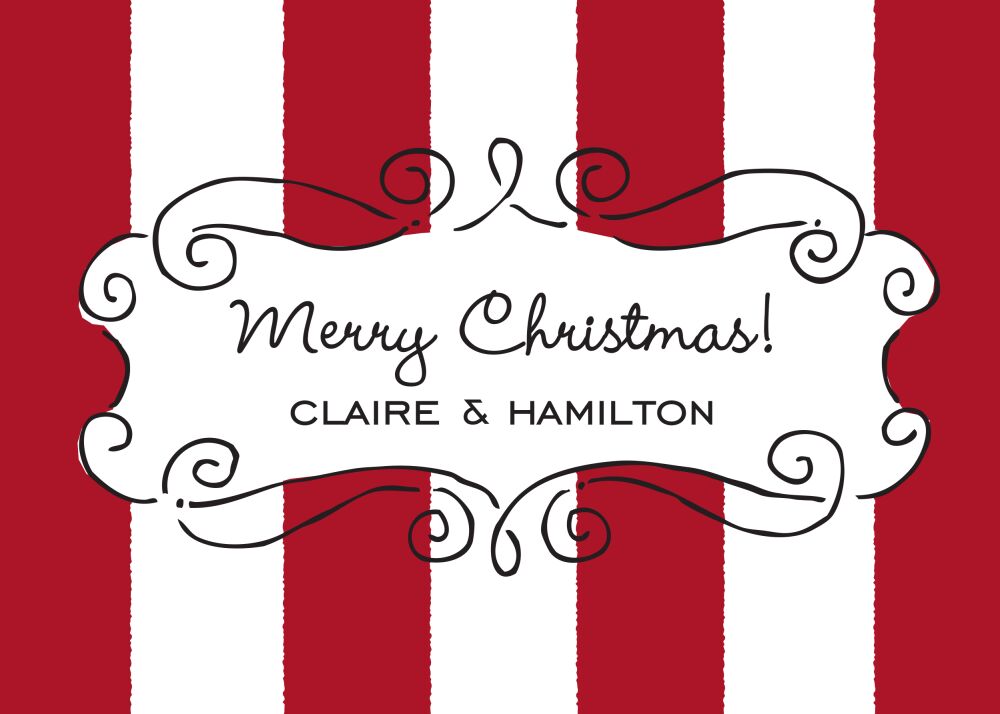 Curly Frame Red Flat Enclosure Card