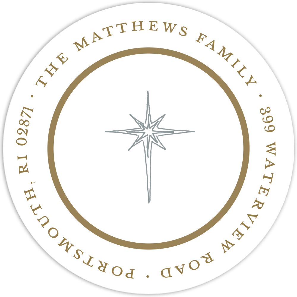 Simple White And Gold Return Address Label