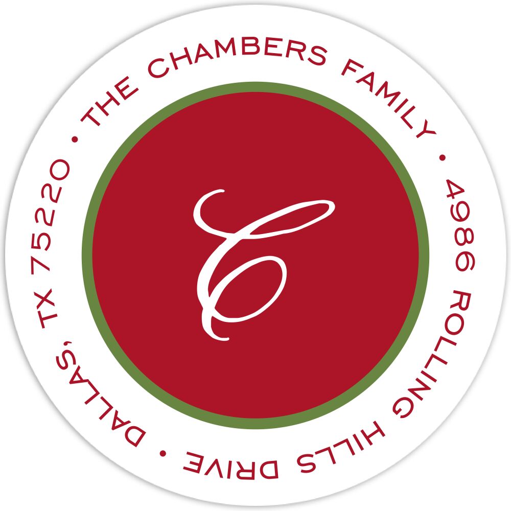 Simple Dark Red & Dark Green Return Address Label
