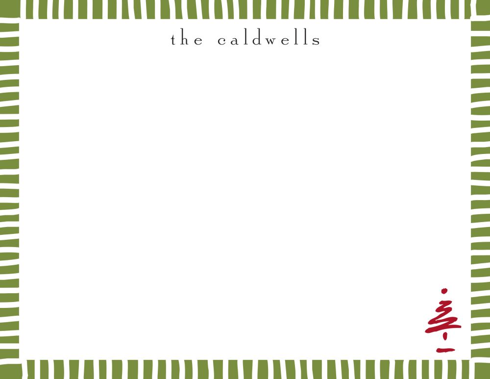 Striped Edge Green Flat Note
