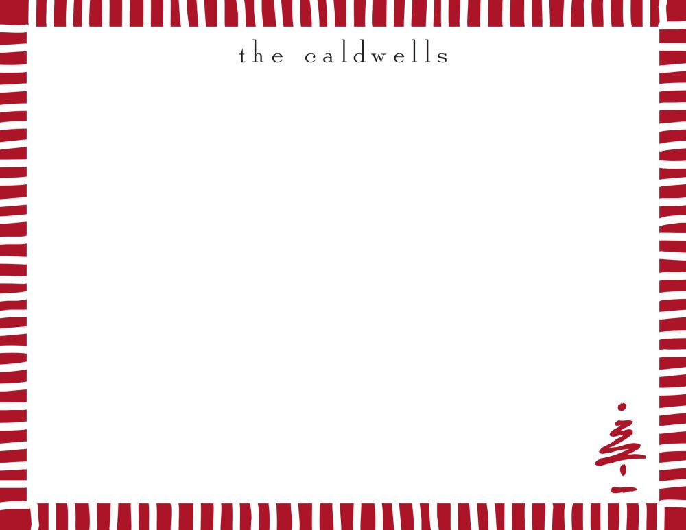 Striped Edge Red Flat Note