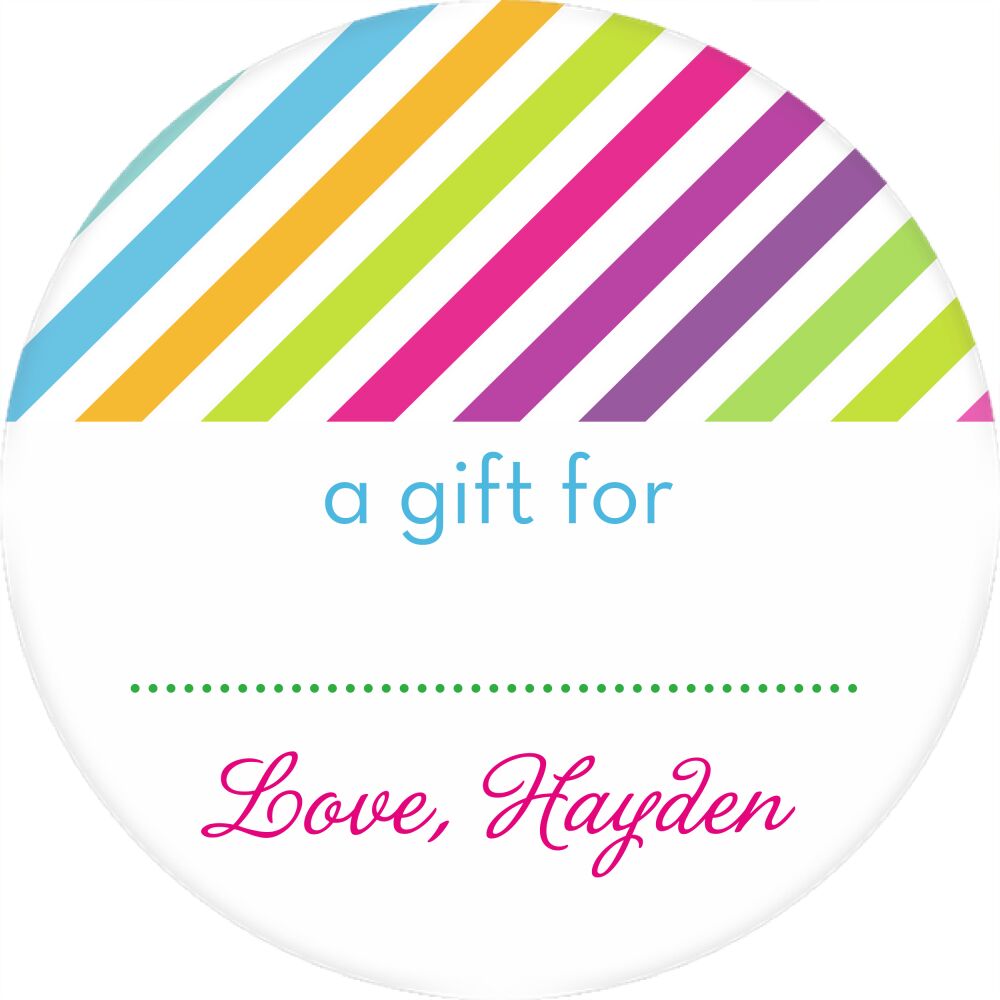 Rainbow Posh Pink Round Gift Sticker