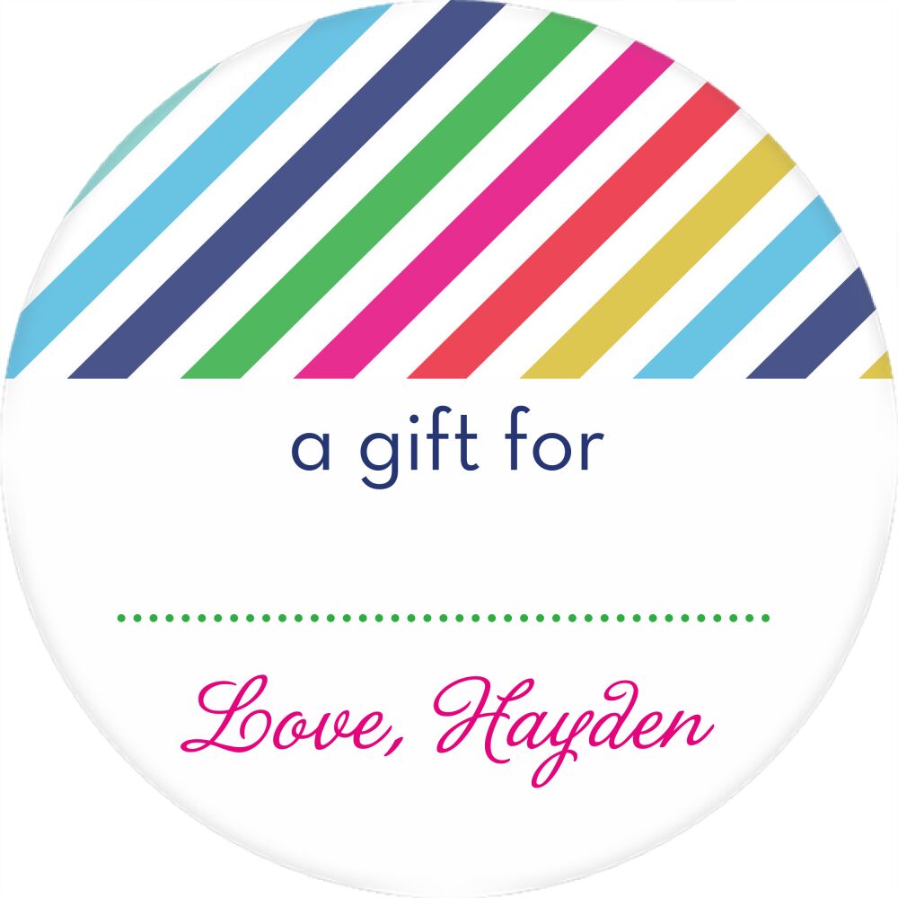 Rainbow Posh Navy Round Gift Sticker