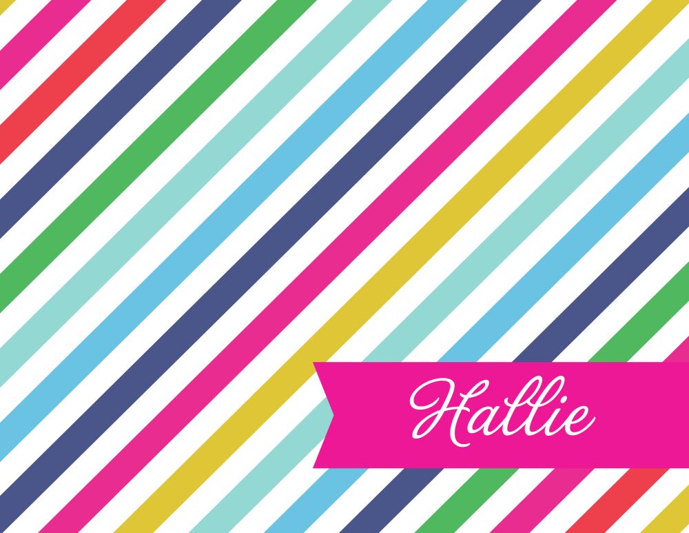 Rainbow Posh Navy Folded Note