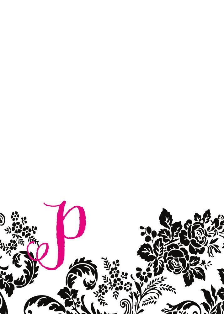 Black Flourish Posh with Pink Ink Invitation