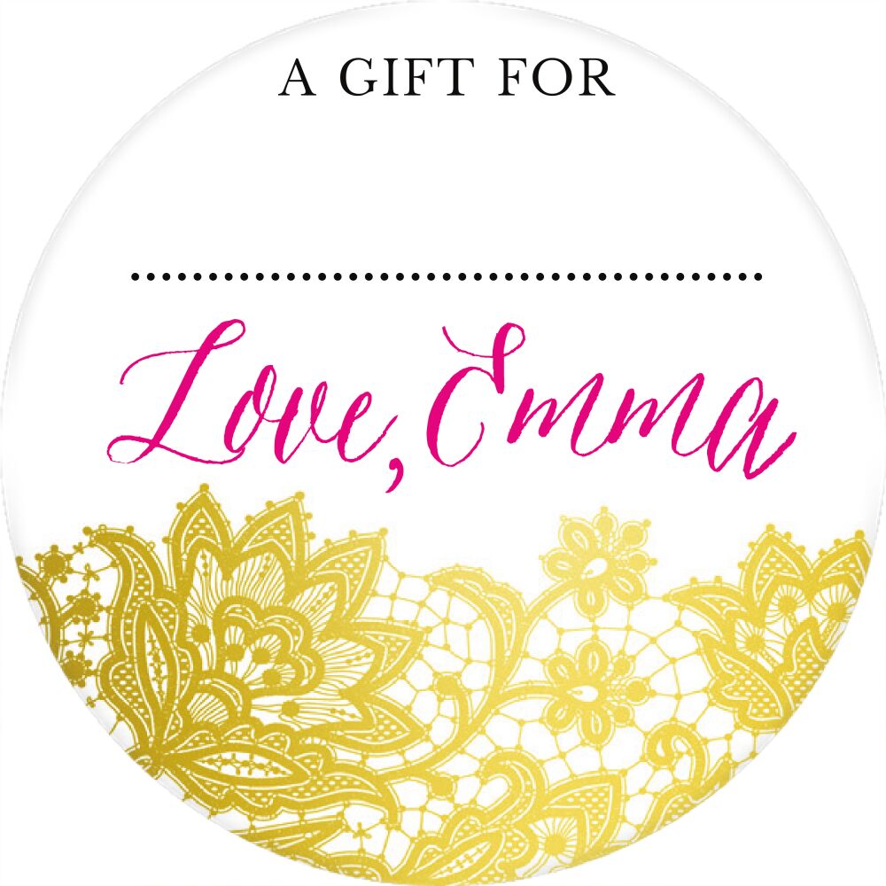 Brilliant Posh Gold Round Gift Sticker