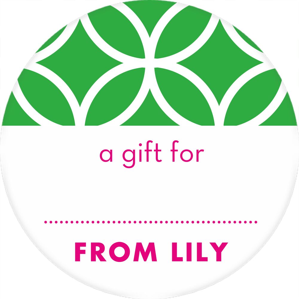Lattice Posh Green Round Gift Sticker