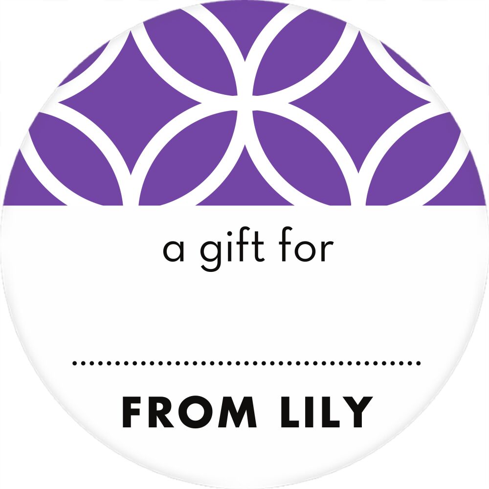 Lattice Posh Lilac Round Gift Sticker