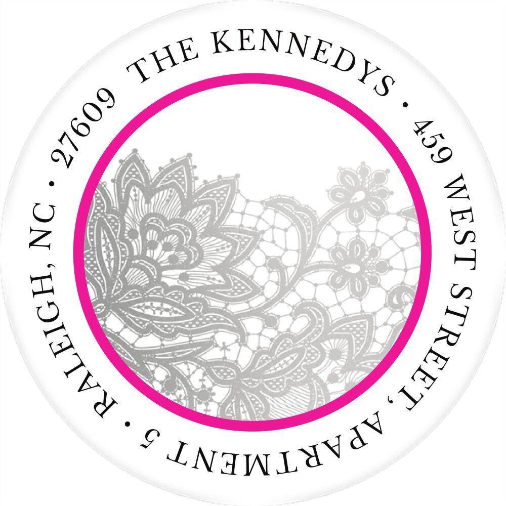 Brilliant Posh Silver Round Address Label
