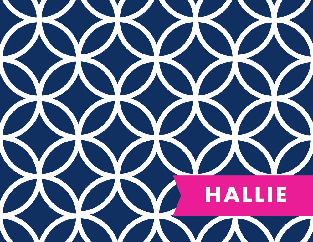 Lattice Posh Navy Folded Note