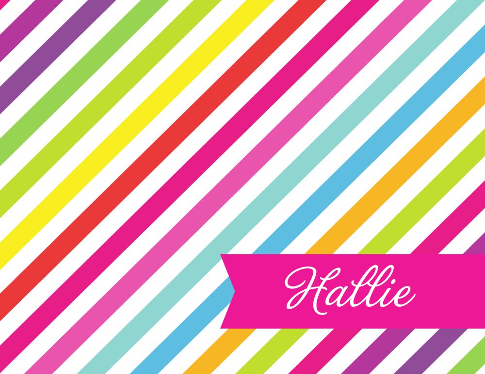 Rainbow Posh Pink Folded Note