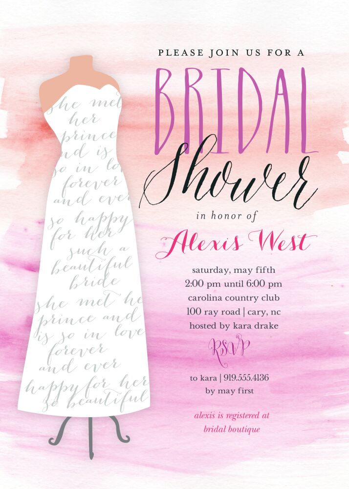 Bridal In Watercolor Invitation