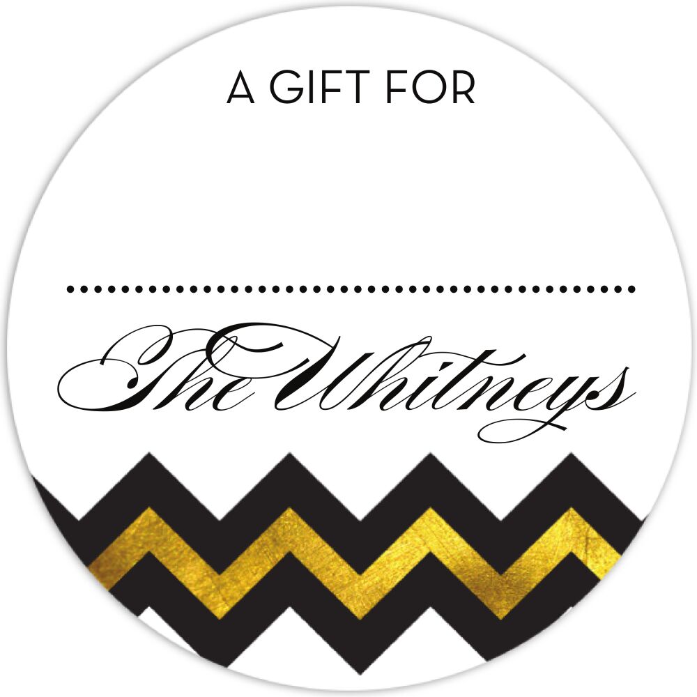 Gold Sophisticated Posh Round Gift Sticker