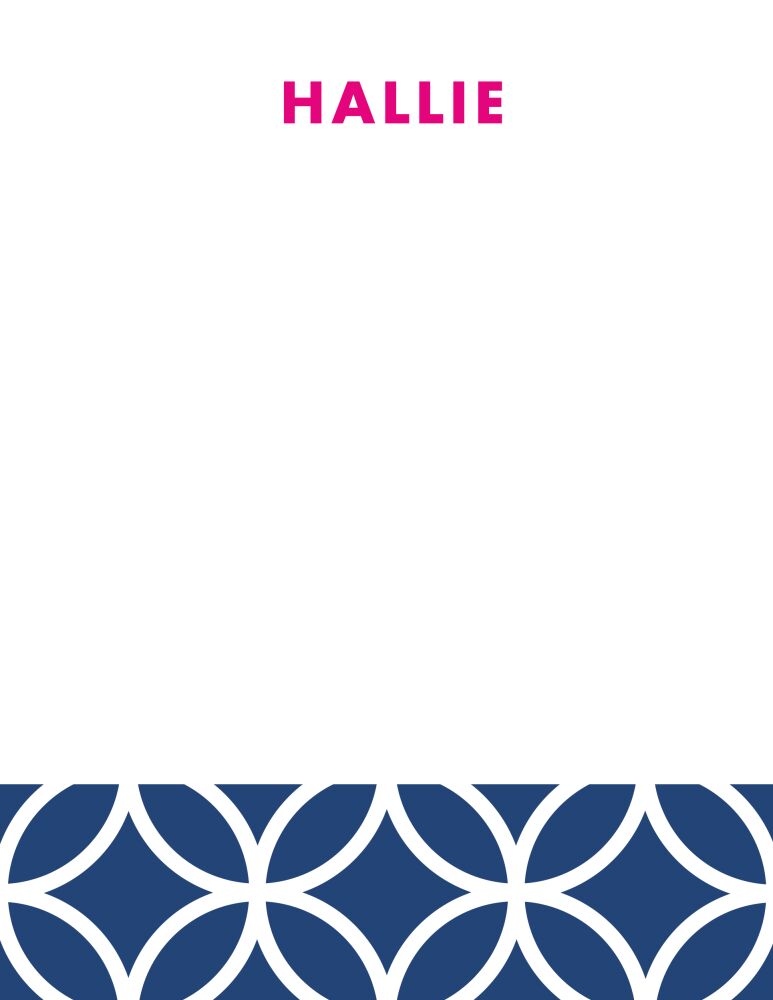 Lattice Posh Navy Flat Note