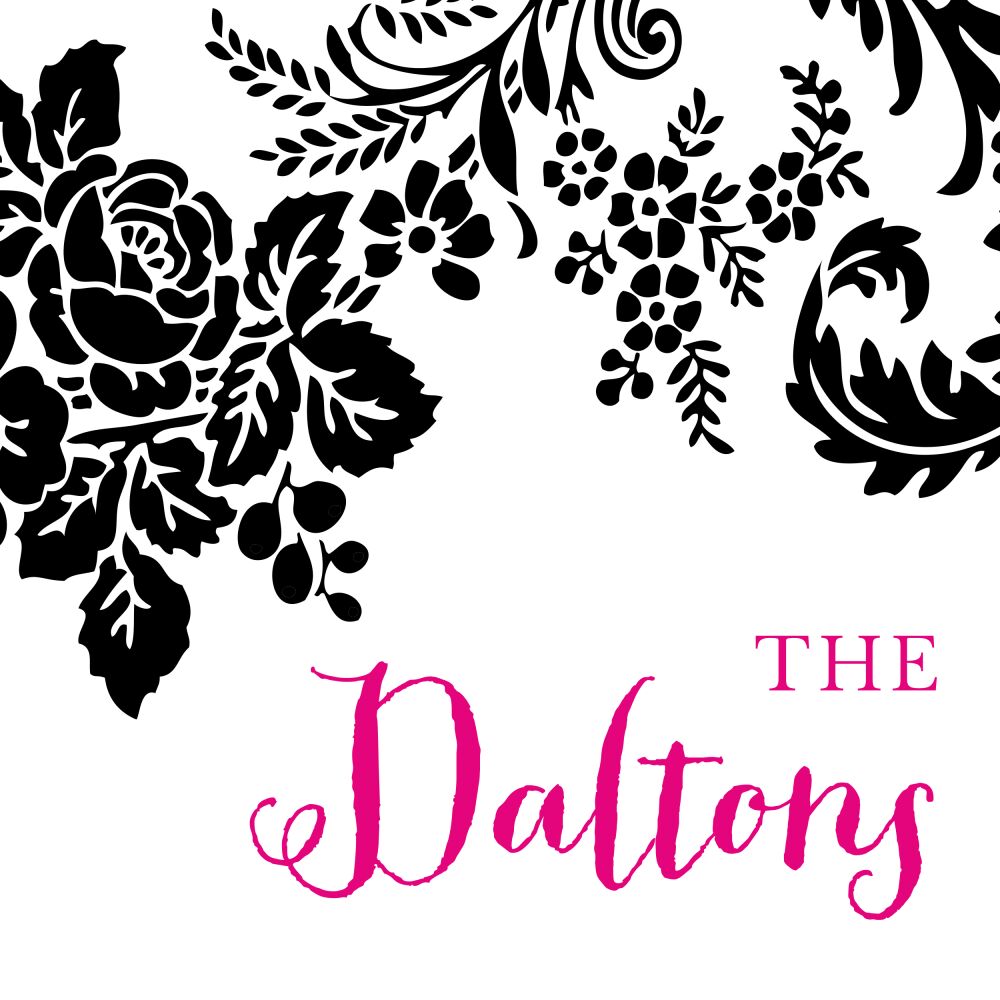 Black Flourish Posh with Pink Ink Enclosure Card