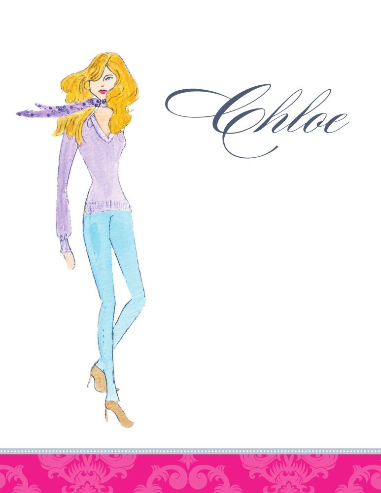 Blonde Fashion Diva Folded Note Card