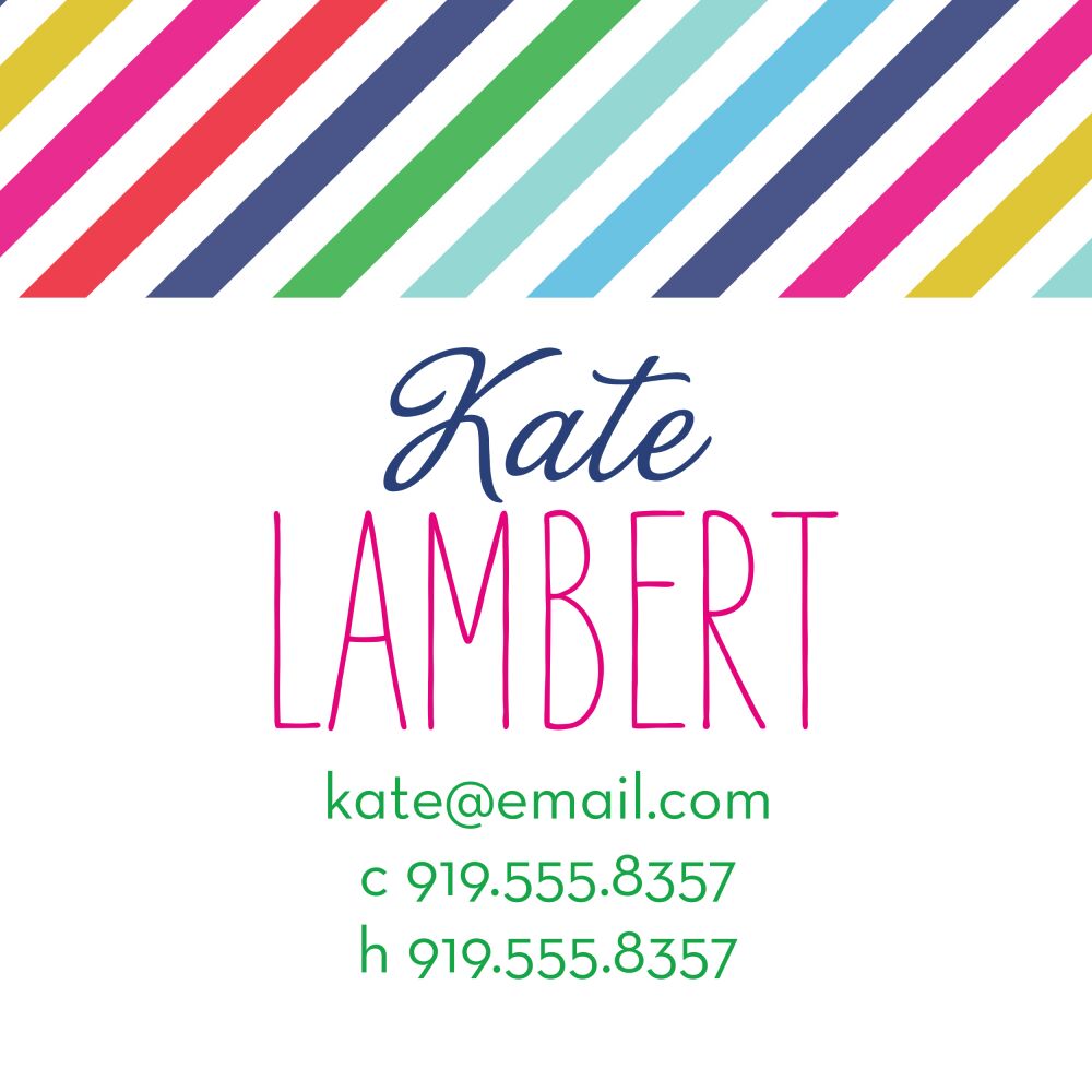 Rainbow Posh Navy Enclosure Card