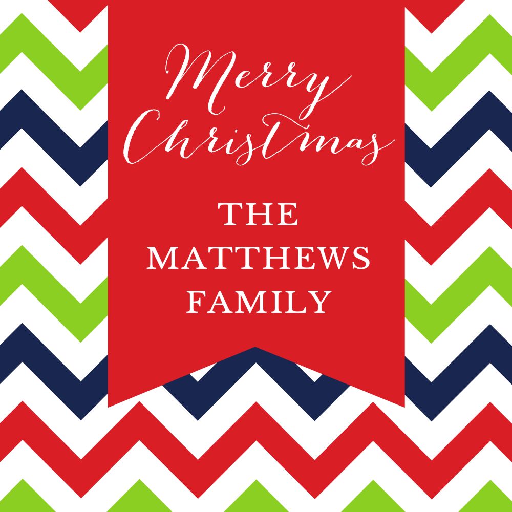 Chevron Christmas Square Enclosure Card