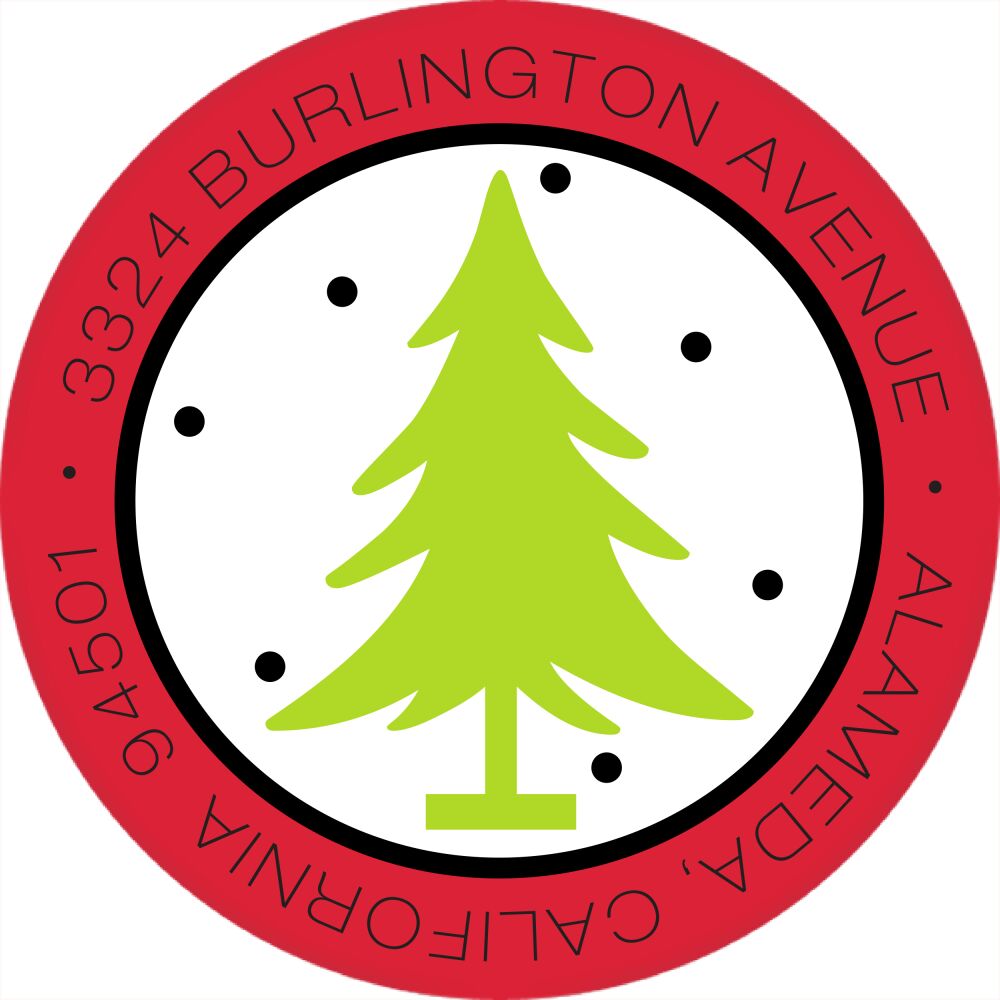 big tree white return address label