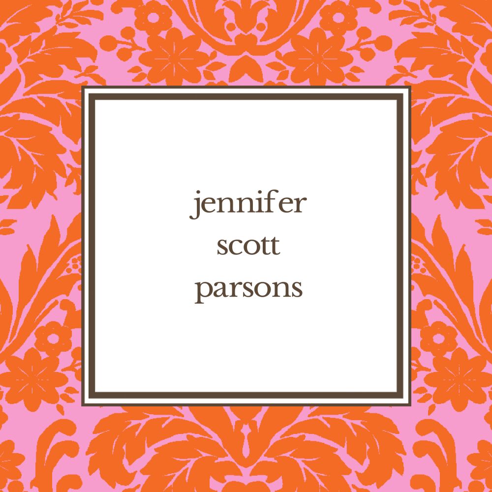 Damask Tangerine on Bubblegum Sticker