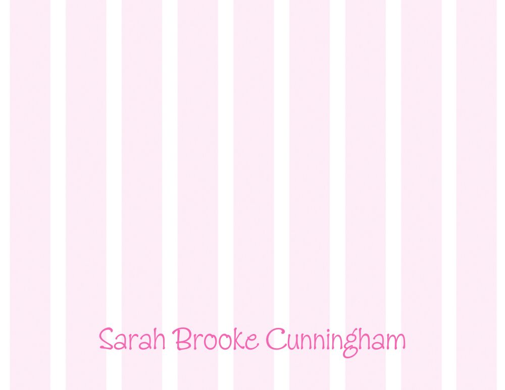 Soft Stripes on White Pink Folded Note
