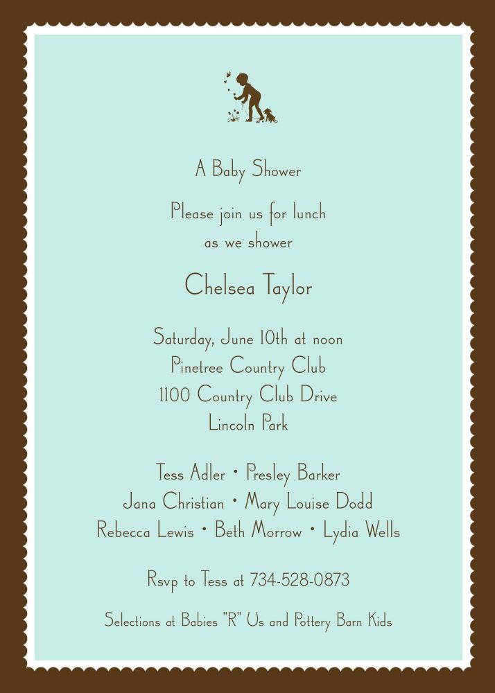 Scallop Border Robin's Egg Invitation