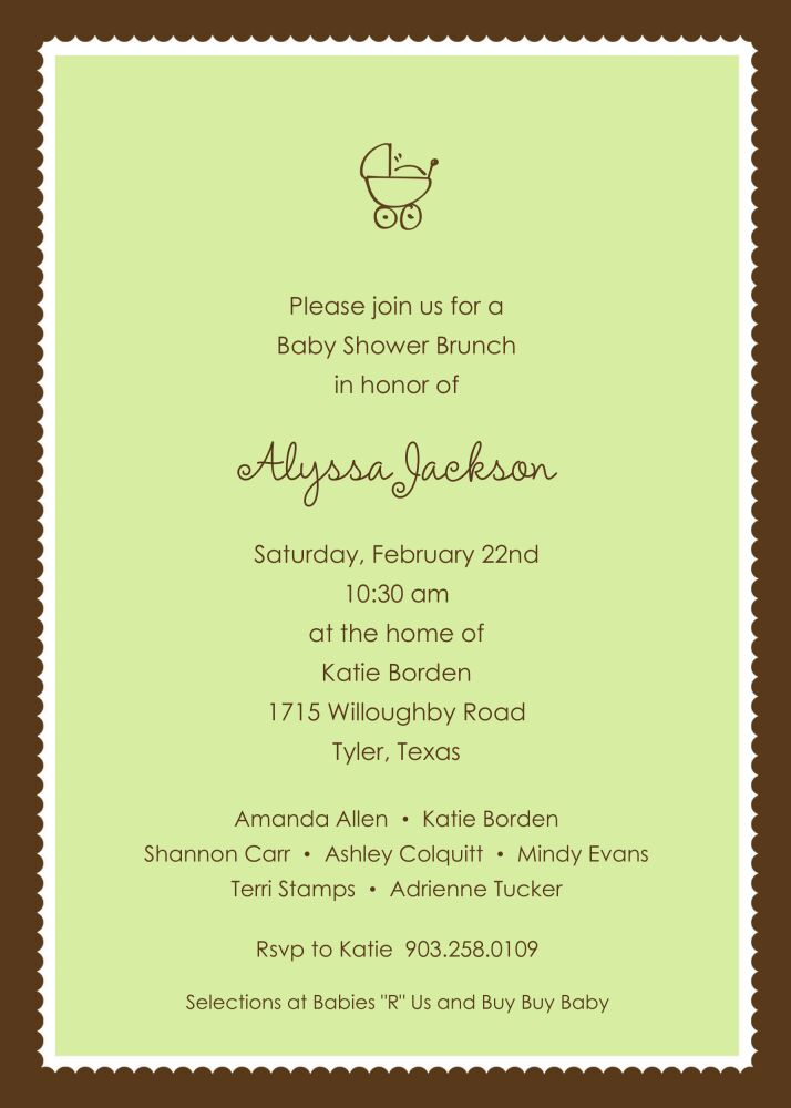 Scallop Border Spring Green Invitation