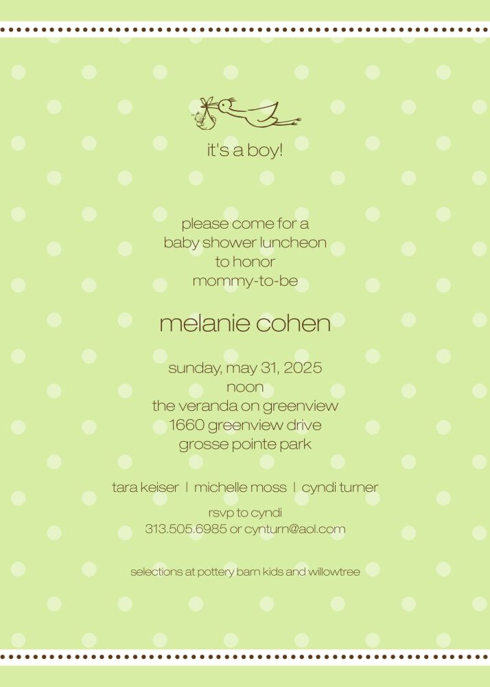 A Kiss Goodnight Spring Green Invitation