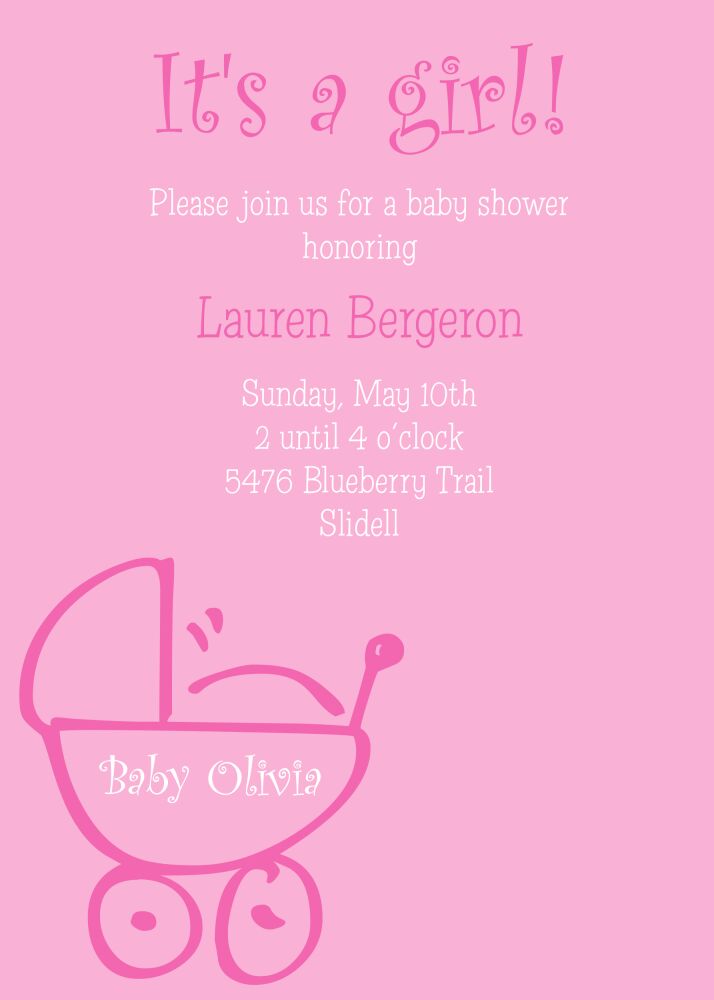 Baby Bug Pink Invitation