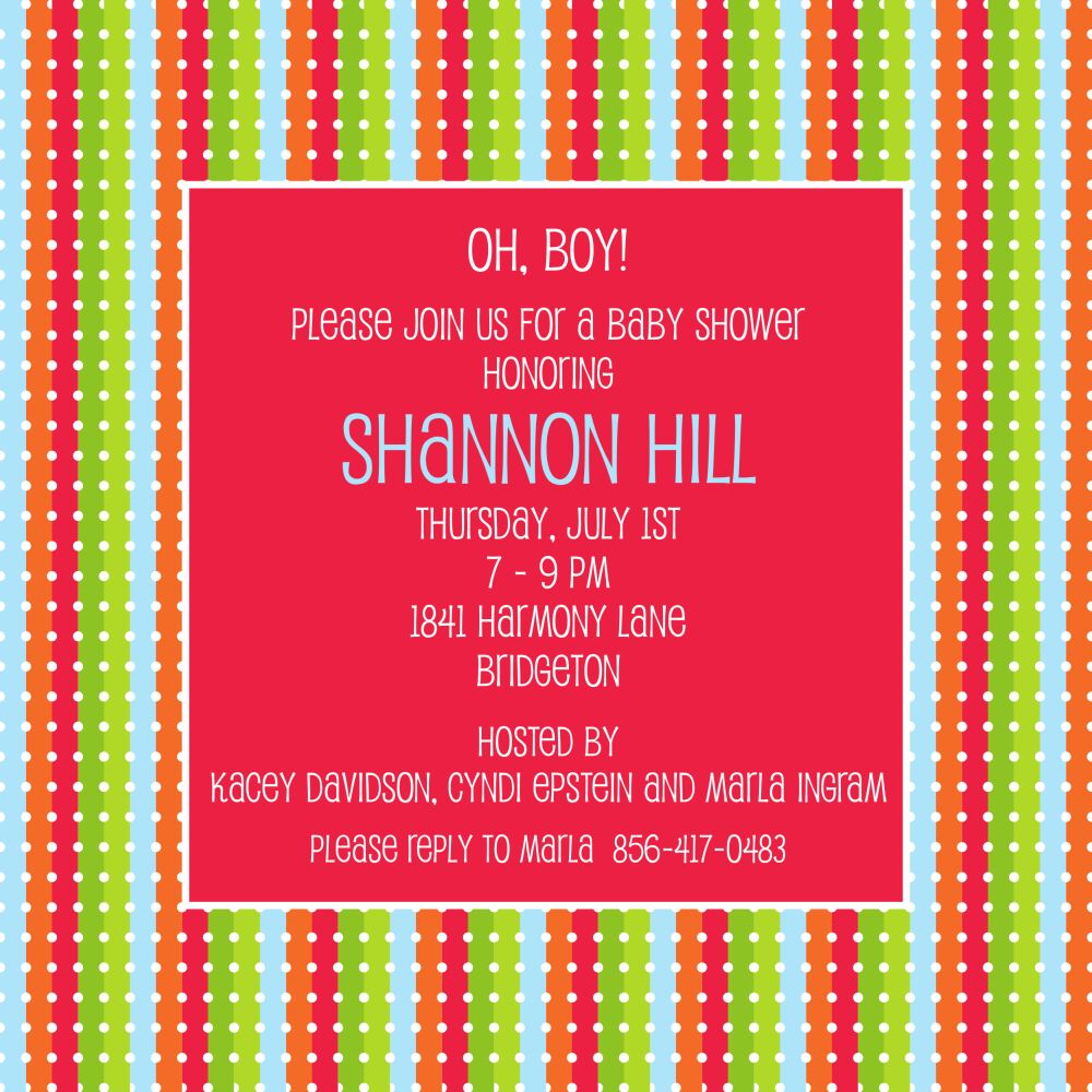 Twinkle Baby Cherry Square Invitation
