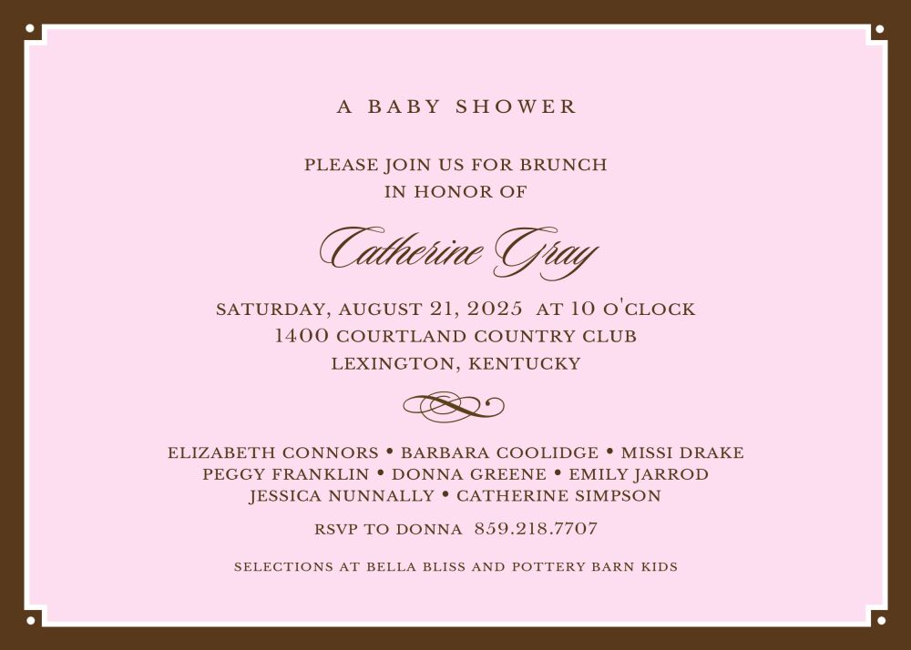 Simple Frame Wide Pink Invitation