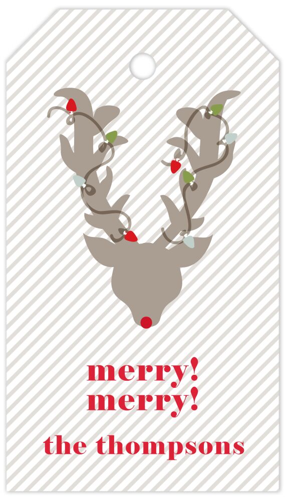 Reindeer in Lights Hanging Gift Tag