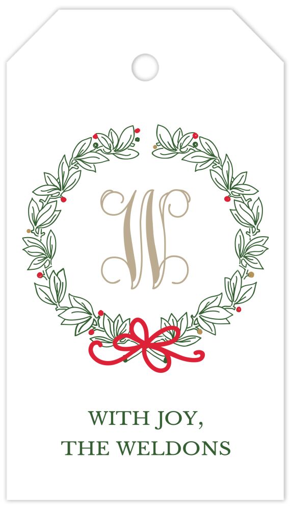 Traditional Wreath Hanging Gift Tag