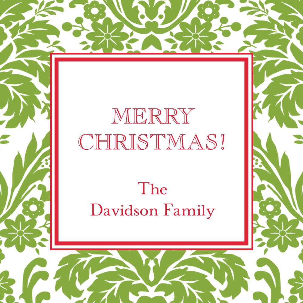 holiday damask cilantro Enclosure Card