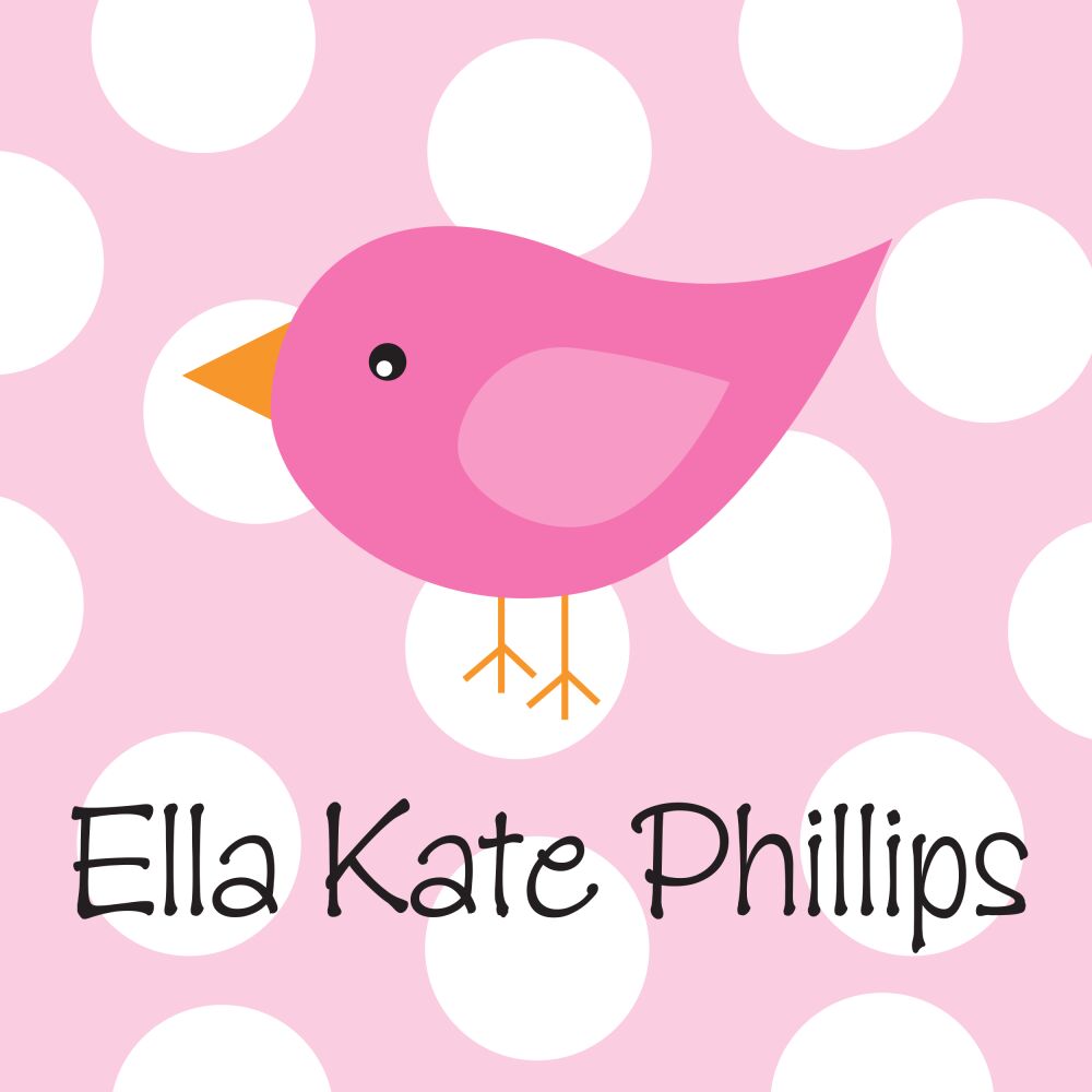Pink Bird On Dots Pink Square Enclosure Card