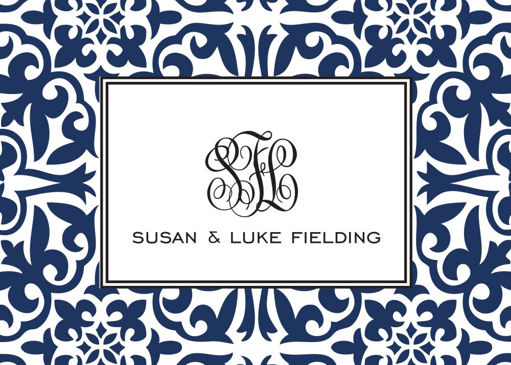Pretty Pattern Navy Enclosure Card