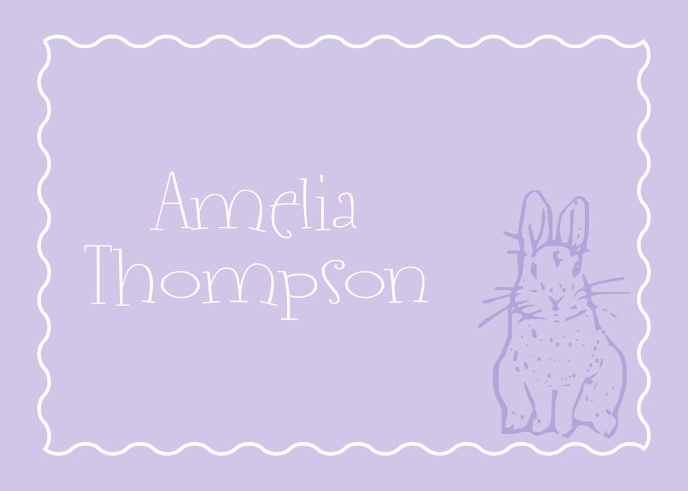 Bunny Love Light Purple Folded Enclosure Card