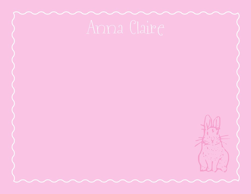 Bunny Love Pink Flat Note