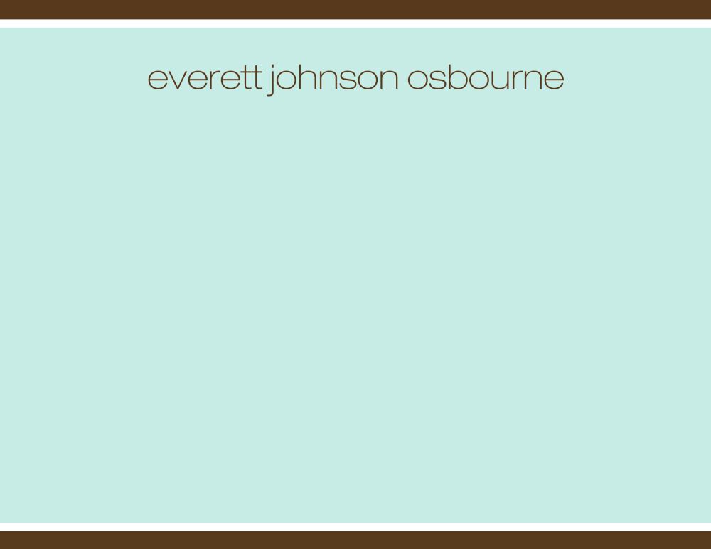 Chocolate Border Robin's Egg Flat Note