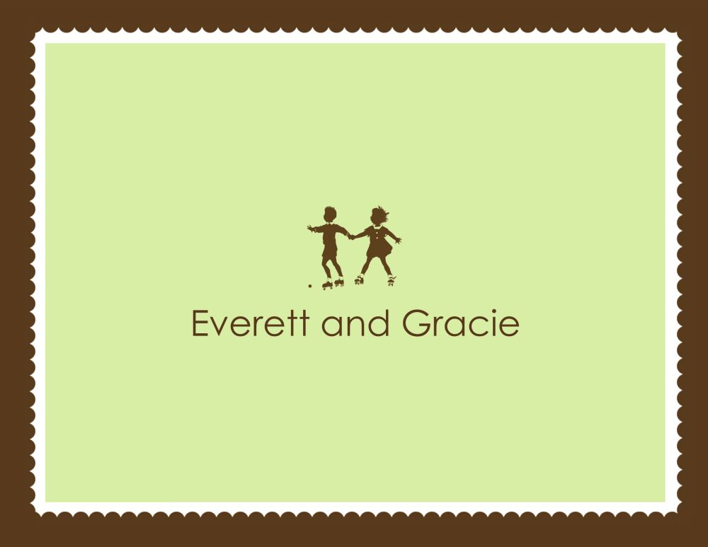 Scallop Border Color Spring Green Folded Note