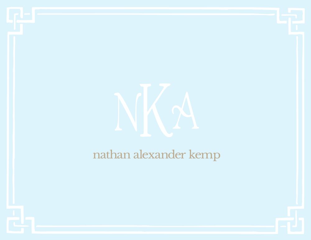 Peekaboo Color Baby Blue Folded Note
