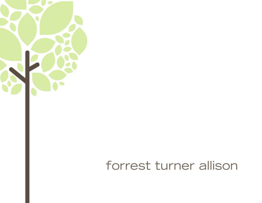 Growing Tree Spring Green Folded Note