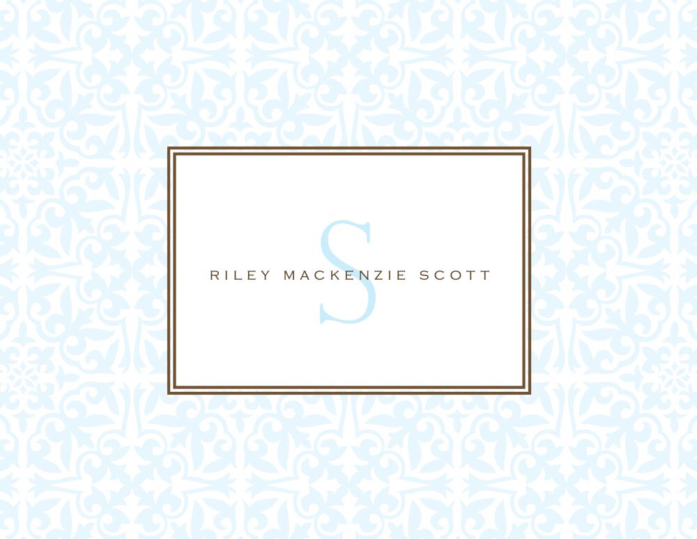 Pretty Pattern Baby Blue Folded Note