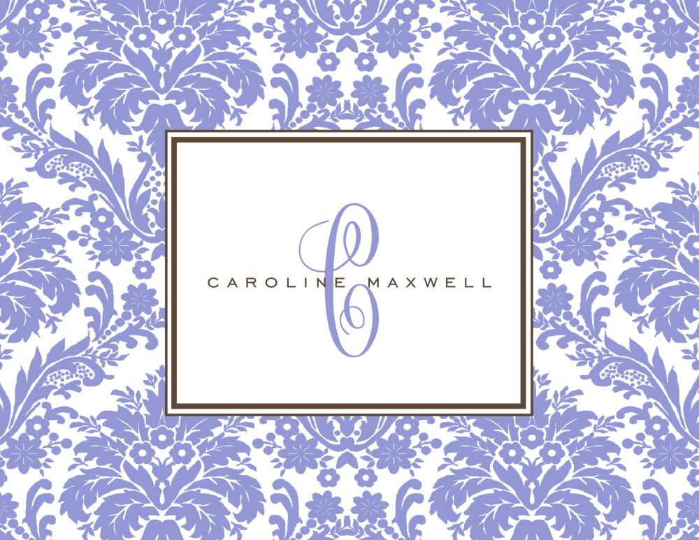 Damask Periwinkle Folded Note